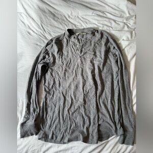 Suitsupply Men's Long-Sleeve Henley in Heather Gray